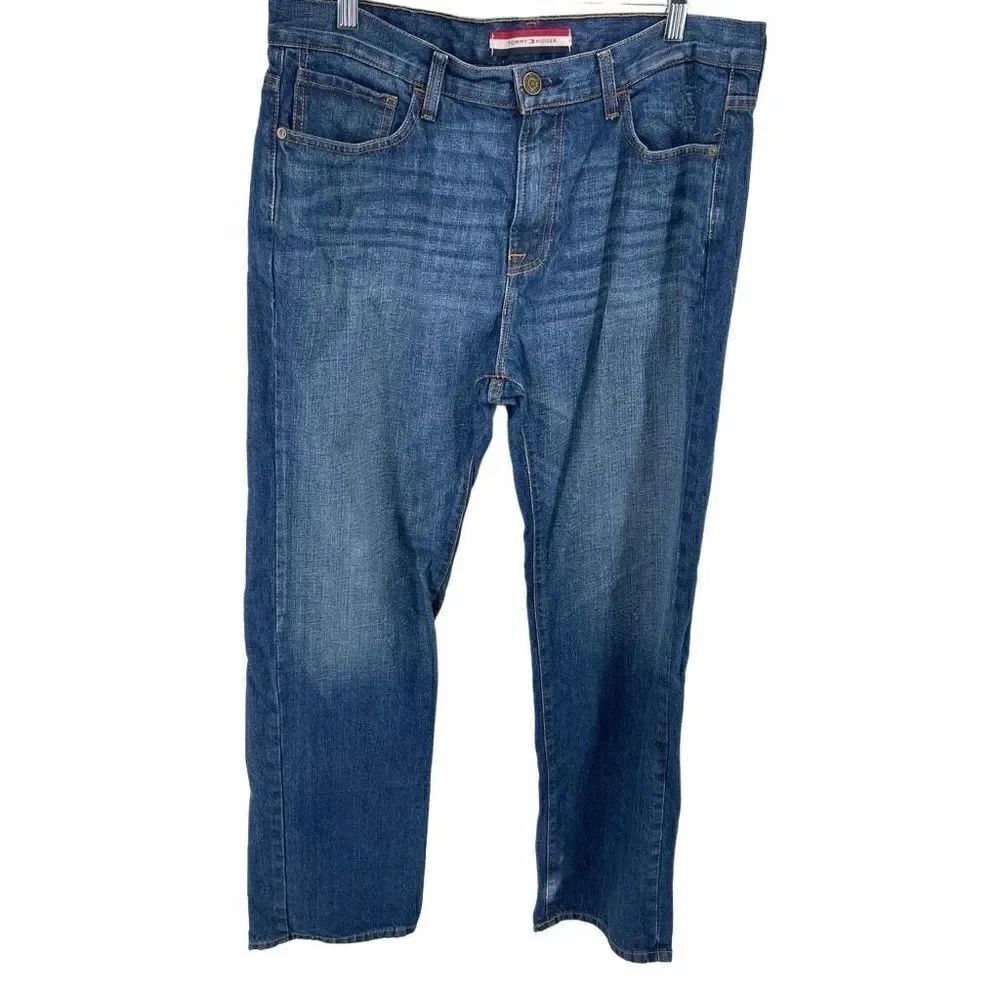 Tommy Hilfiger Men's 100% Cotton Relaxed Straight Jeans Blue Size 34/32